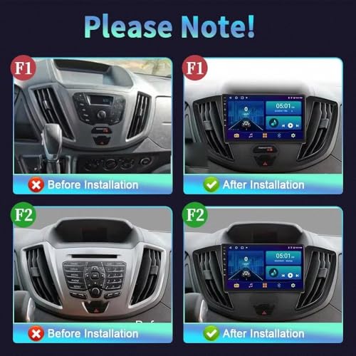 Radio coche con Bluetooth y Mirror Link para Ford Transit con mandos al volante 2