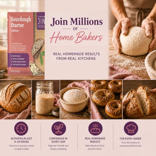 Sourdough Starter Culture (1 packet), Gluten Free Sourdough Starter Culture, Ready to Use Sour Dough Starter with One-time Feeding, Gluten-Free, Easy to Use, Vigorous Fermentation, Breakdown Gluten — view 6