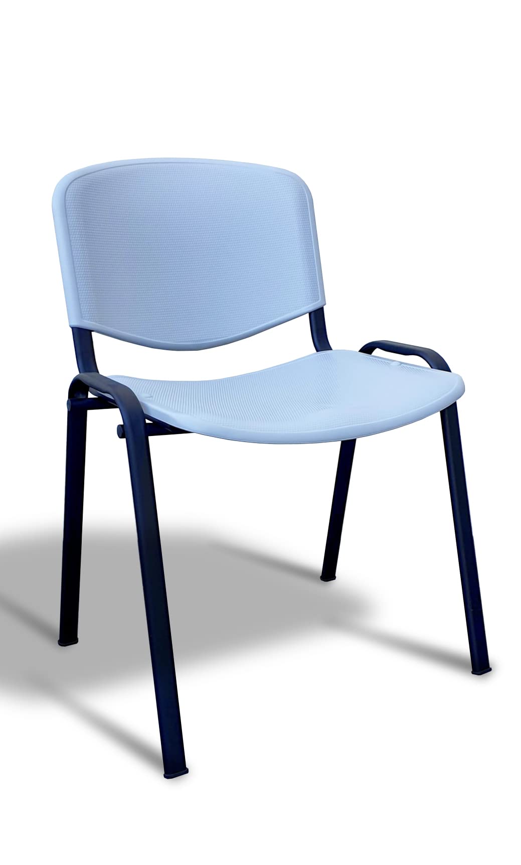 idealsedie Galizia Prime sedia fissa 4 gambe con telaio in acciaio VERNICIATO NERO, sedile e schienale in plastica resistente in vari colori (grigio)