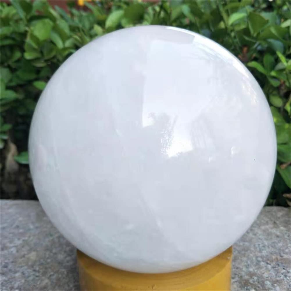 Surowy naturalny kryształ 1 szt. naturalna duża biała kula Fengshui kryształ selenit kamień 120 mm-180 mm do dekoracji odpowiednich kolekcji domowych (kolor: 1 szt. 150 mm)