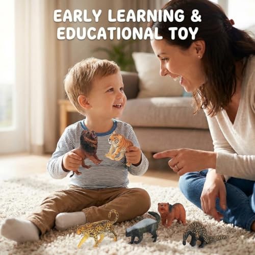 Image of SHAKTISM Farm Animal Toys Set - Realistic Farm Animal Figures for Kids, Educational Playset for Ages 3+ - Durable Plastic Toy Animals for Preschool & Toddler Learning (12038 Animal Kigdom)