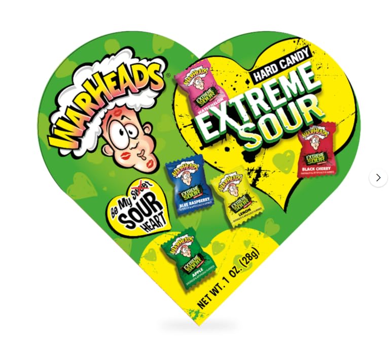 Miniatura 3 de Paquete variado de caramelos de ojivas para el día de San Valentín, caja de corazón de caramelo agrio extremo, caja de corazón de caramelo