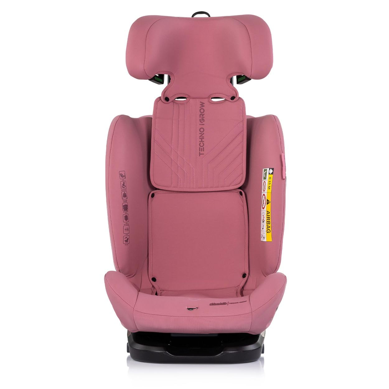 Chipolino Kindersitz Techno iGROW i-Size (40-150cm) Isofix Top Tether Kopfstütze rosa
