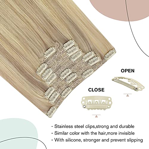 Image of Ugeat 24 Inch Clip in Hair Extensions for Women Highlights 7pcs 120g
