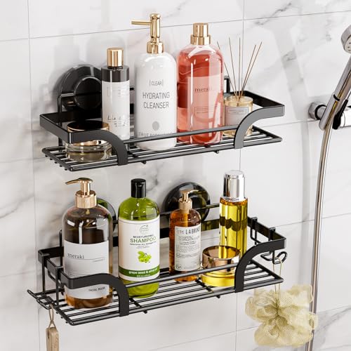Panier de douche à ventouse robuste et stable en acier inoxydable sans perçage - 2
