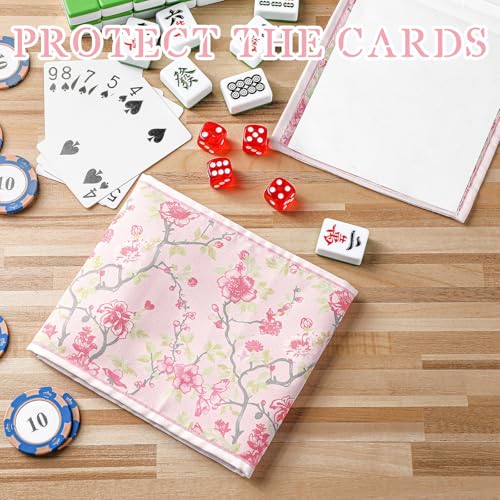 4 fundas para cartas Mahjong Chinoiserie en tela y PVC miniatura 4