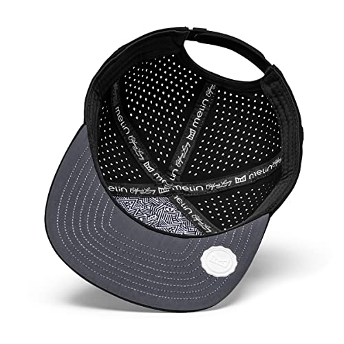 Melin Trenches Hydro, Performance Snapback Hat, Water-Resistant Flat Bill Baseball Cap For Men & Women, Black #TOP4