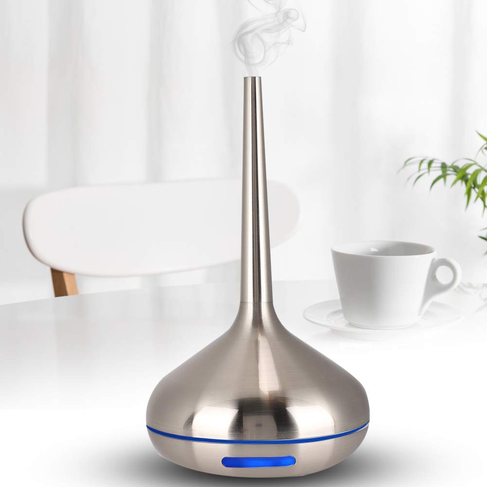 Hidyliu Diffuseur D'aromathérapie avec Humidificateur argenté Portable de 120ml, avec Veilleuses à 7 LED, pour Chambre à Coucher ou Bureau