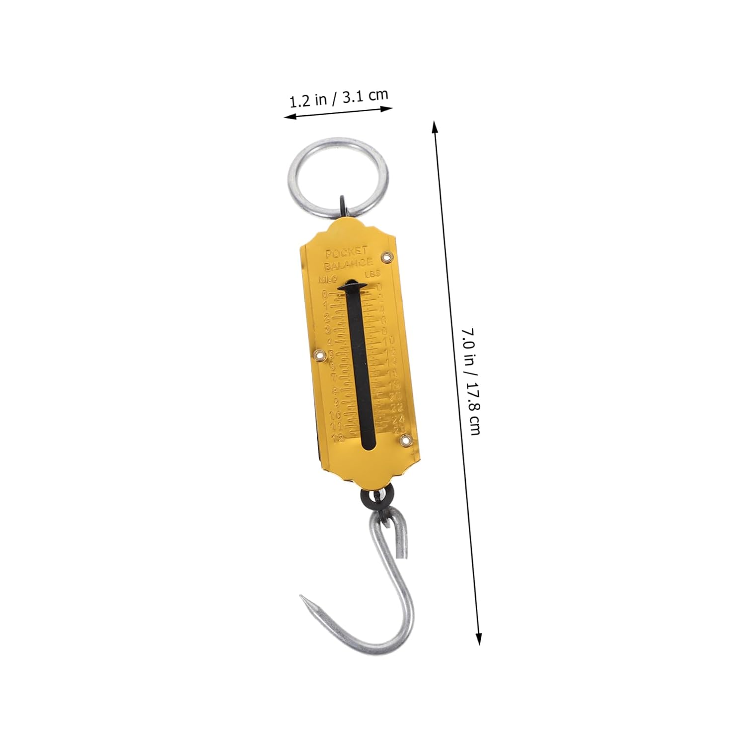 Mikikit 6pcs Handheld Spring Scale Portable Luggage and Fishing Weight Scale Plated Hook Easy to Operate No Battery Required