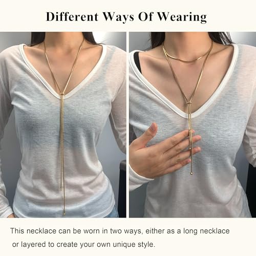 gold silver necklace for women y chain adjustable gold long necklaces fashion dainty jewelry