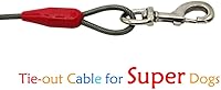 Vista 5 de Petest Cable de amarre de 25 pies con cubierta de crimpado para perros súper grandes de hasta 250 libras
