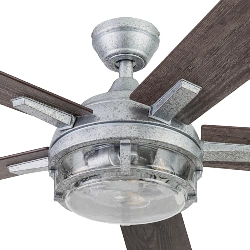 Prominence Home Freyr, 52 Inch Indoor Outdoor LED Ceiling Fan with Light, Remote Control, Dual Mounting Options, 5 Dual Finish Blades, Reversible Motor -51484-01 (Painted Galvanized) - Image 19