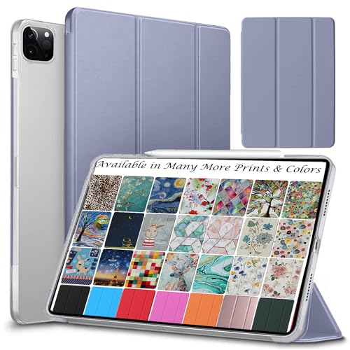 Image of DuraSafe Cases for iPad PRO 11 Inch 2nd 3rd 4th [ PRO 11 2020 2 2021 3 2022 4 Gen ] A2759 A2435 A2761 A2762 A2377 A2459 A2228 A2068 A2230 A1980 Trifold Hard Smart PC Translucent Back Cover - Gray