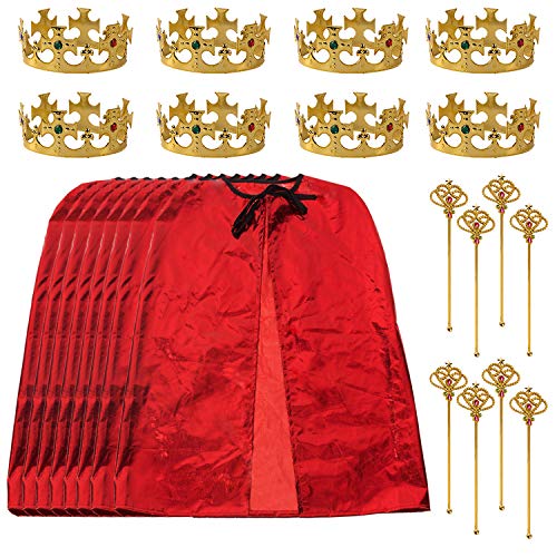King Party Set for Children- 24 pc set- Royal King Costume Set for Kids- Dress Up for Pretend Play- Child Role Play- Costume Accessories by Tigerdoe