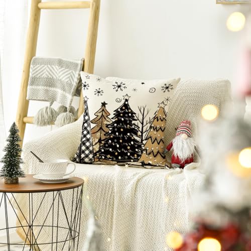 Avoincolorlifewatercolorbrownandblackchristmastreessnowflakethrowpillowcover18x18inchseasonalwinterholidaycushioncasedecorationforsofacouch  Urban Country Home Decor Avoin colorlife watercolor brown and black christmas trees snowflake throw pillow cover 18 x 18 inch seasonal winter holiday cushion case decoration for sofa couch  urban country home decor