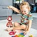 6 Pack Wooden Marionette Puppets Clown Pull String Puppets Movable Hands and Feet for Family Men Women Pretend Play Puppetry Party