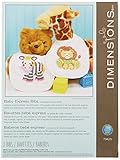 DIMENSIONS Stamped Cross Stitch 'Baby Express' Zebra and Lion DIY Baby Bibs, 2 pc, 9