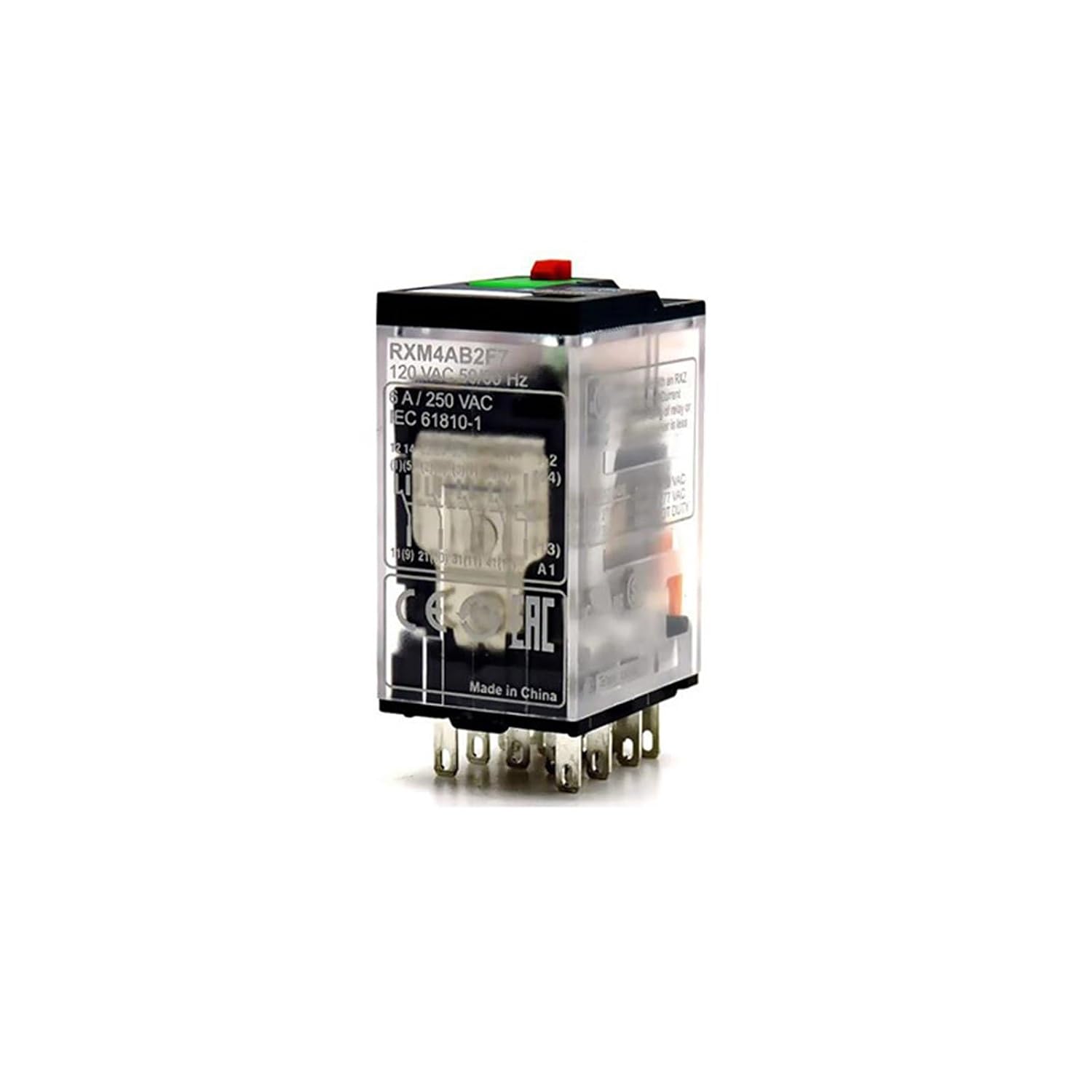 RXM4AB2F7 Small electromagnetic Intermediate Relay 14-pin 6A AC120V Four Open and Four Close RXM4AB2F7(RXM4AB2F7 AC120 Base)