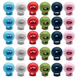 ACKLLR 60 Pcs Plastic Cord Locks, Single Hole End Spring Toggle Stopper Slider for Drawstring...