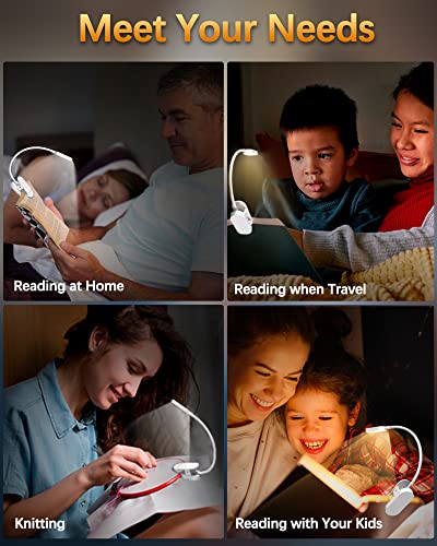 D Babe 9 Led Rechargeable Book Light For Reading In Bed, Clip On Reading Light With 3 Color Temperatures, Stepless Dimming Brightness, Long Lasting & Compact, Perfect For Readers, Kids & Travel #TOP6
