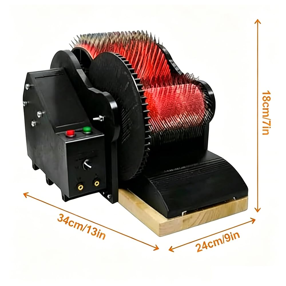 Hocheffiziente Wollfaser-Kardiermaschine, elektrische Trommelkardiermaschine für schnelles Farbmischen und -verblenden, Fußpedalsteuerung zum Kämmen, Spinnen und Filzen