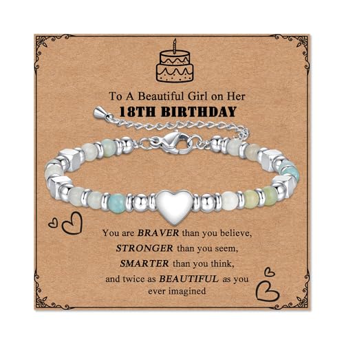 Image of 4-12 Year Old Girl Birthday Gifts, Adjustable Pink White Pearl Beaded Bracelet for Teen Girls, 4-12th Happy Birthday Christmas Graduation Gifts for Daughter Granddaughter Niece