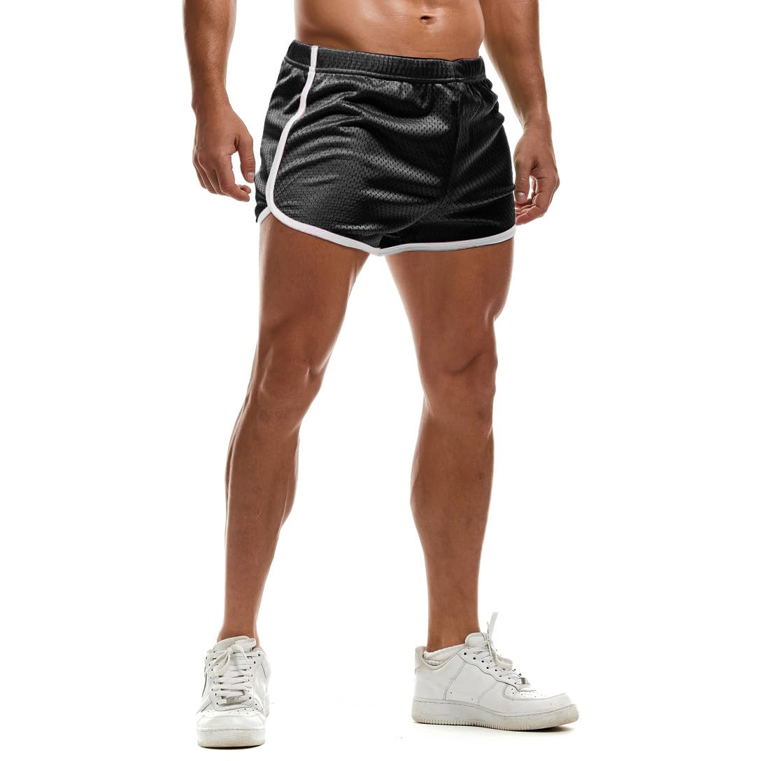 AIMPACT Mens Running Shorts Breathing Workout Gym Booty Short Shorts: X-Small Blackwhite