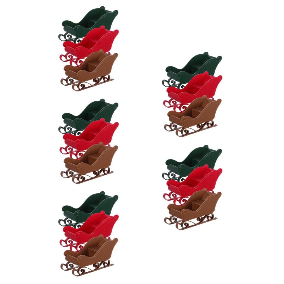 TOYANDONA 15 Stück Miniatur Weihnachtsmannschlitten aus Kunststoff,