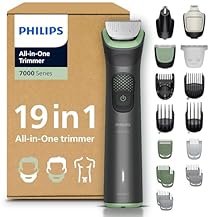 Philips Multigroom 7000 Series All-in-One 19-Piece Trimmer - Shaver and Clipper for Face, Head & Body, Self-Sharpening Full…