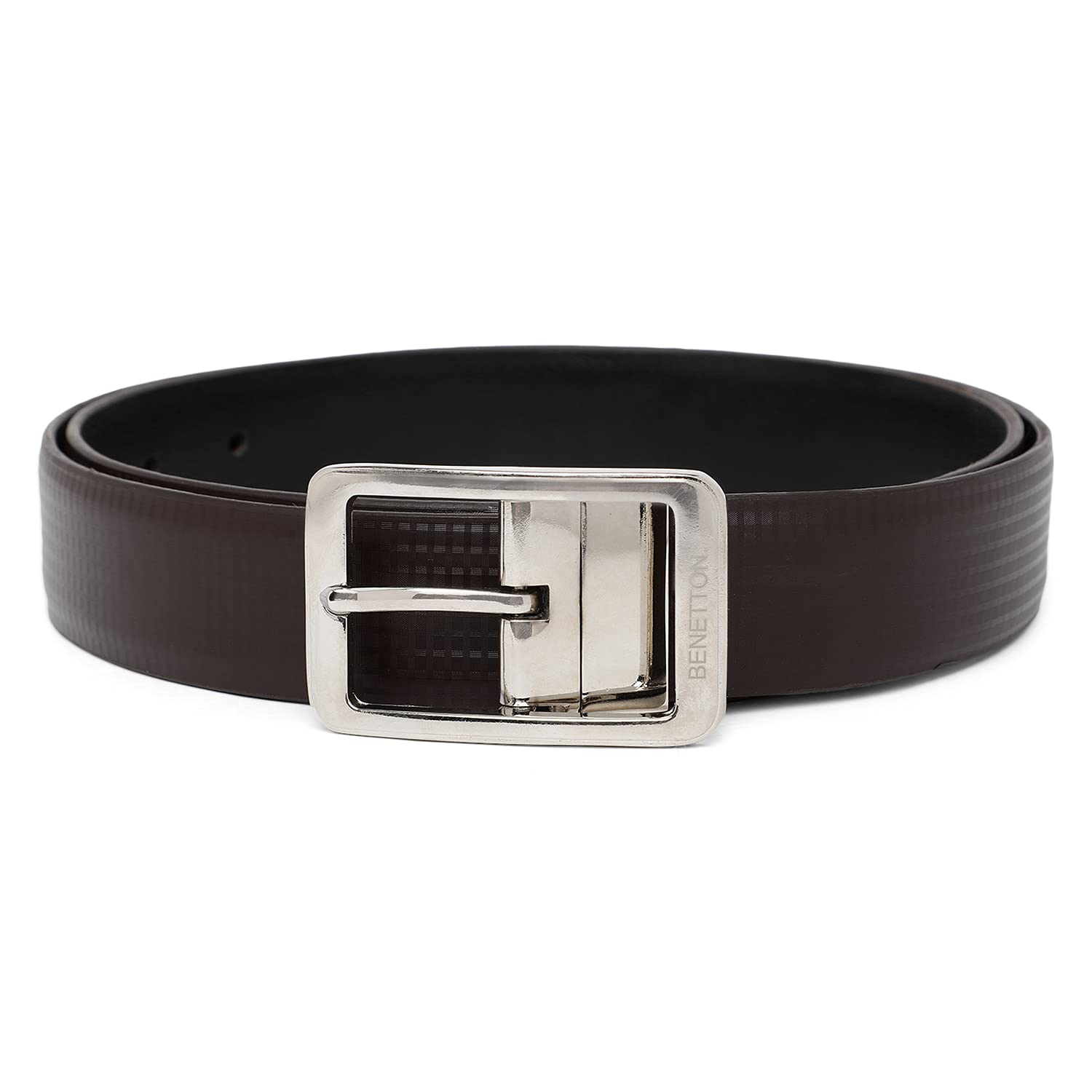 United Colors of Benetton Men's Genuine Leather Reversible Belt (Black/Brown)