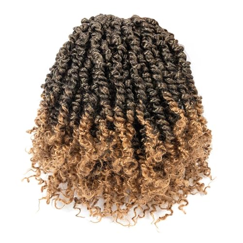 Cheveux au crochet pré-bouclés 8 pouces 8 paquets de cheveux au crochet pré-torsadés Passion Twist YDDM Extensions de cheveux pré-torsadées (8 pouces, 1B-27#)