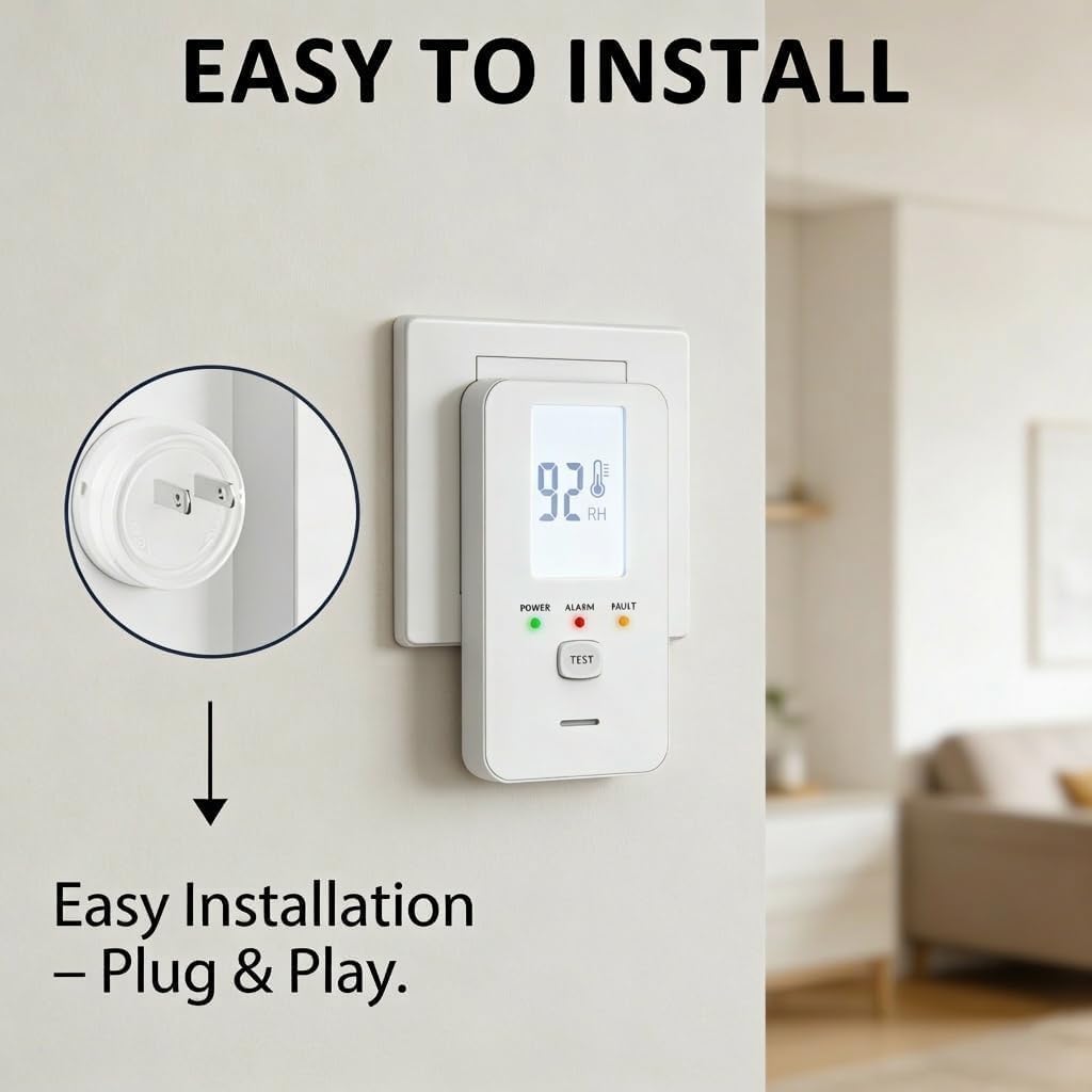 Steadfast Haven 4-in-1 Multi-Function Detector, Portable, with Large Display, Suitable for a Wide Range of Scenarios (Black)