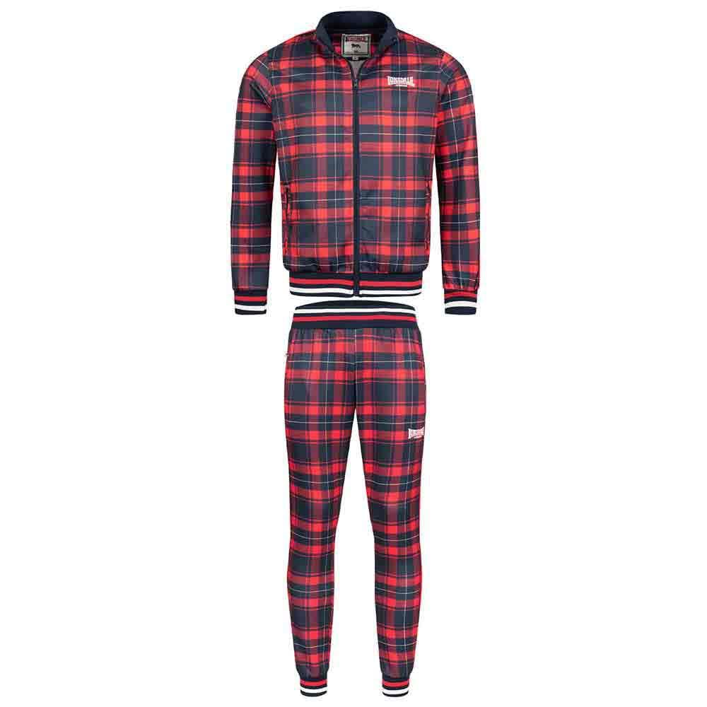 Lonsdale Men's Wickstone Tracksuit, red/Blue, M
