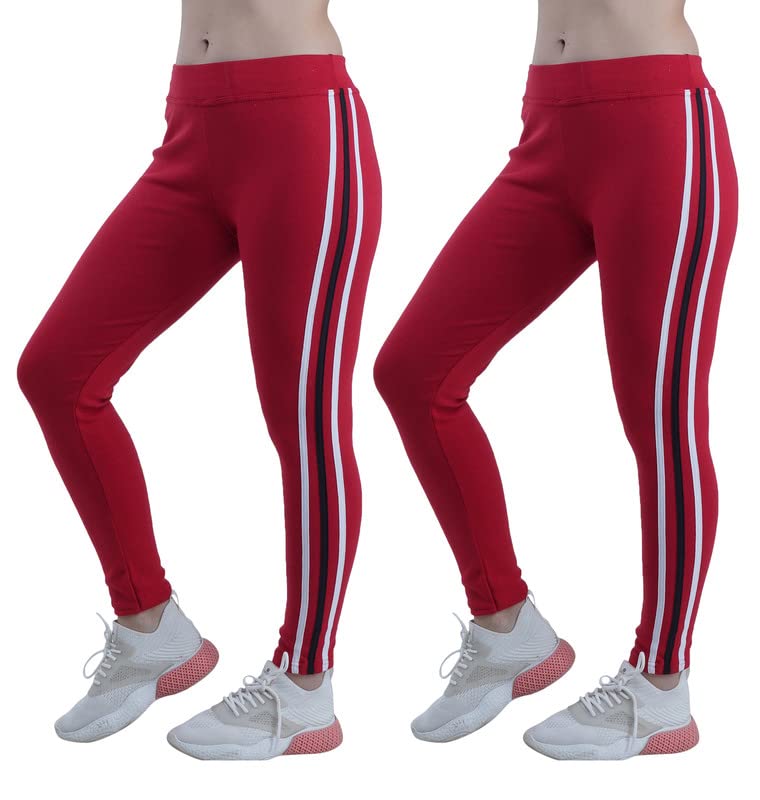 Freely Women's Stylish Cotton Striped Jegging|Jeans|Highly Stretchable Fabric - Set of 2