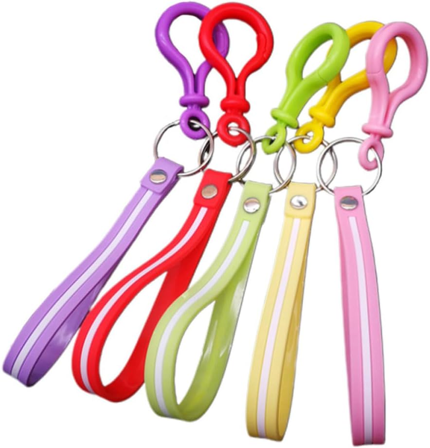 Abaodam Candy Color Wrist Strap PVC 5 Pcs Keychain Accessories