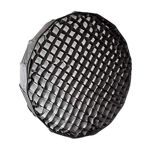 Bessel BSL5543 65 cm Quick Assemble Shallow 16 Sided Softbox with Double Diffusers and Grid for S-Fit Lamps - Silver Inner