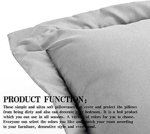 SHEETSPA 1000 Thread Count 100% Long Staple Egyptian Cotton 2 Piece Oxford Pillow Shams Silver Grey Standard Size 50cm x 75cm + 5cm Hem - Image 2