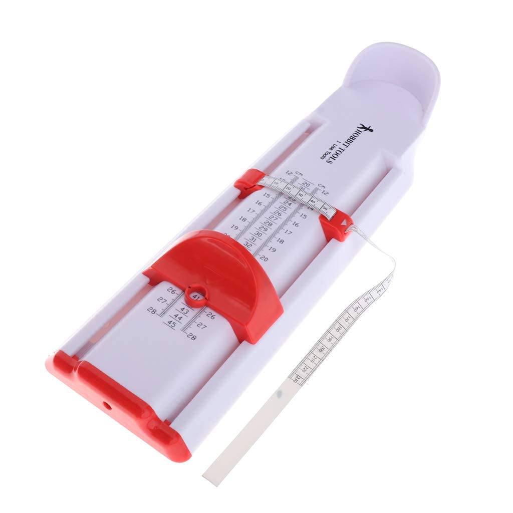 Red Adults Foot Measuring Device Shoes Size Gauge Measure Ruler Tool Unisex - 14.76x4.33in