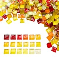 1kg Mosaiksteine zum Basteln Quadratische Glas Mosaiksteine 1x1cm Mosaik Steine ca. 1200 Stück Kristall Mosaikfliesen Mini Mosaik Fliesen für DIY Kunstprojekte Mosaikdekorationen (Gelber Farbverlauf)