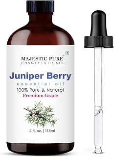 Majestic Pure Essential Oil with Glass Dropper - 100% Pure and Natural - Essential Oils for Diffuser, Aromatherapy, Soap and Candle Making, Juniper Essential Oil, Juniper Oil, 4 Fl Oz
