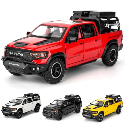 Modelo de camión Dodge Ram Mammoth Pull Back con luces y sonido miniatura 6