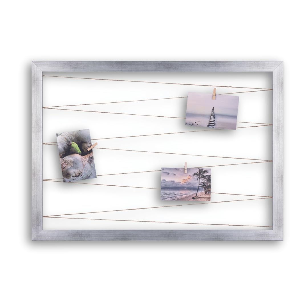 Clamaro Pannello Portafoto Collage Line, Argento Spazzolato, 85 x 65 cm