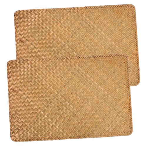 Sets de table herbe de mer rectangulaires résistants chaleur tapis de table rétro 6 pcs - 8