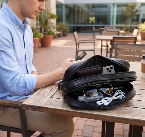 Image of kbi Mens Cash Bag Pouch Money Carrying Handling Luggage Multipurpose Travel Pouch vegan Leathe