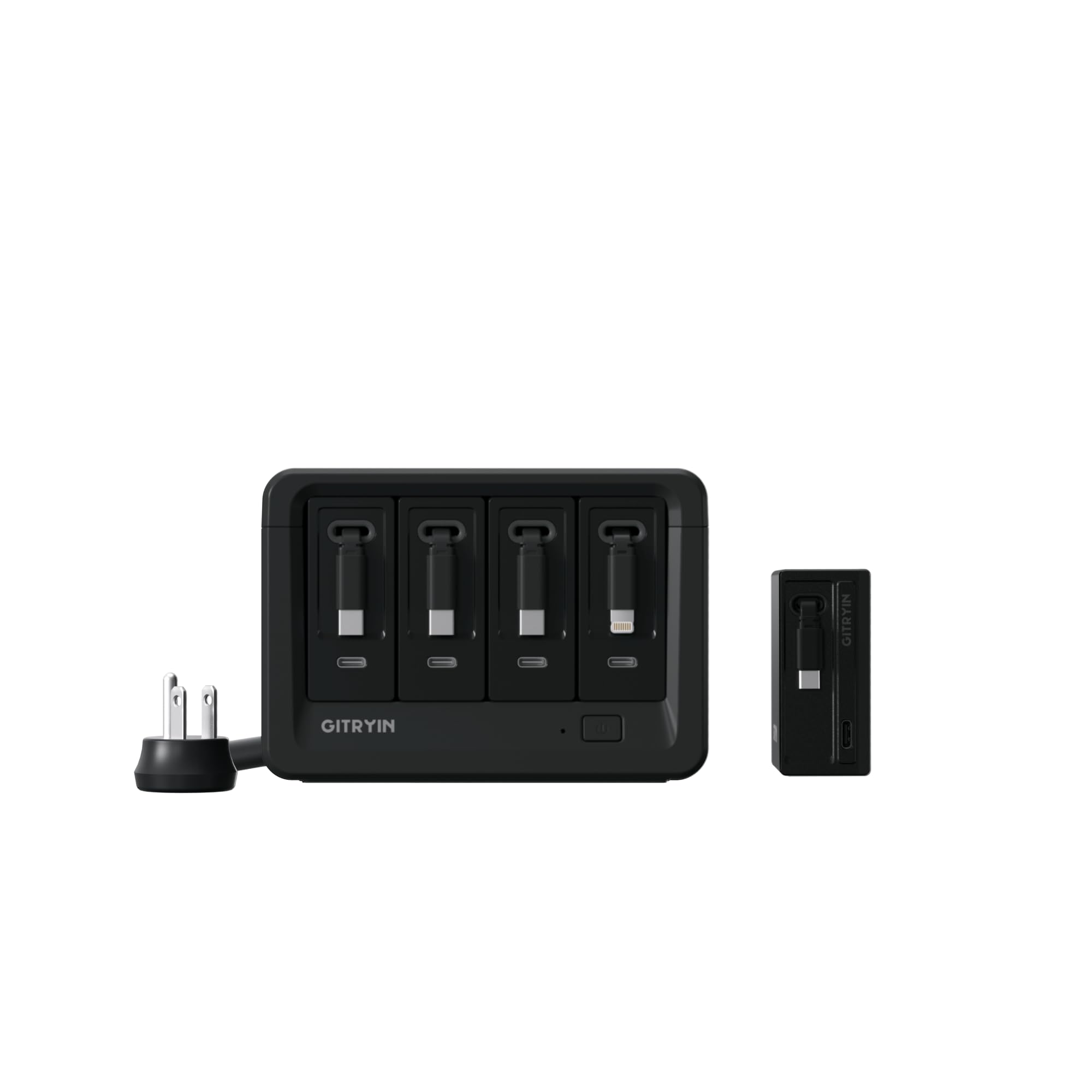 Gitryin 1 Lightning Retractable Wall Charger 4 Type-C Retractable Wall Chargers and 8-in-1 Desktop Charging Station