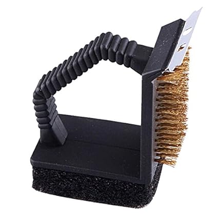 Generic Accessories Triple Barbecue Grill Brush Copper Steel Cleaning Brushes Barbeque Cleaner Barbacue Kitchen Accessory