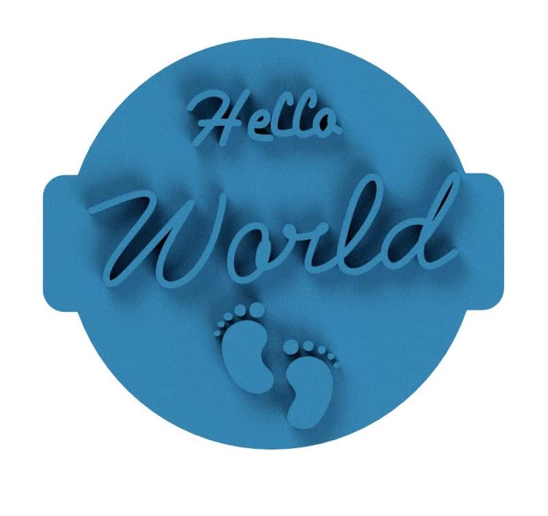The Cookie Cutter Hub Hello World Embosser No 112 /Stamp for Cupcakes Fondant Icing Clay Cake Baking Decoration