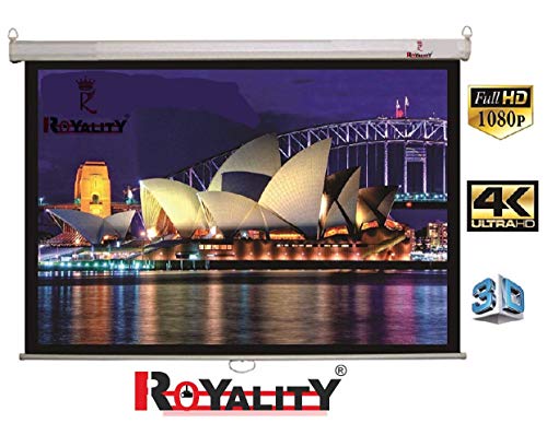 Image of Royality Industries Autolock /Manual Locking System Projector Screens Size 6Ft. (Width) x 4Ft.(Height)-84'' Inch Diagonal in 4:03 Aspect Ratio, Support HD,3D & 4K Technology