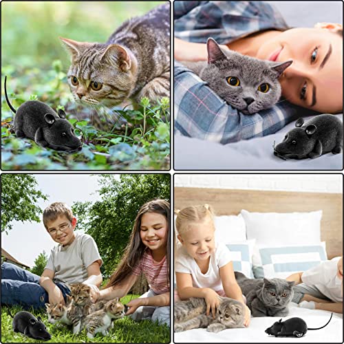 Aerbee Remote Control Rat Toy, Electronic Rc Mouse Toy Emulation Flocking Rat Toy Interactive Cat Toys Pet Toys #TOP6