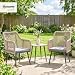 Outsunny Gartenstuhl 2er Set Wetterfest Armlehne Sitzkissen Hellgrau